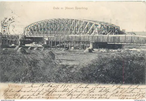 A5794 Westervoort oude en nieuwe Spoorbrug 1903