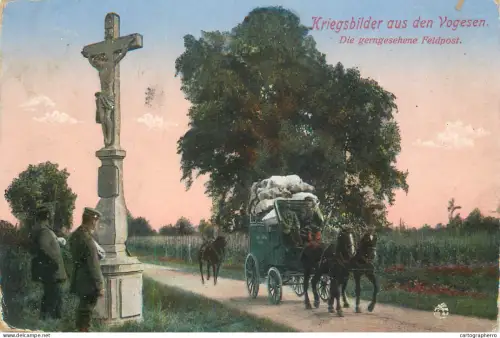A5794 AK Kriegsbilder aus den Vogesen - Die gerngesehene Feldpost 1916