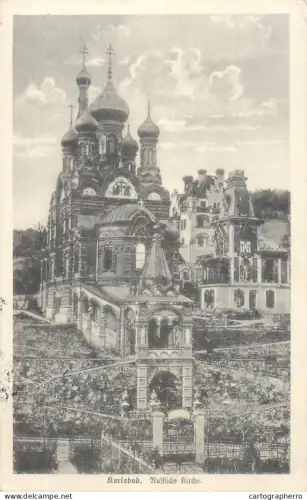 A5794 AK Karlsbad Russische Kirche Karlovy Vary 1930