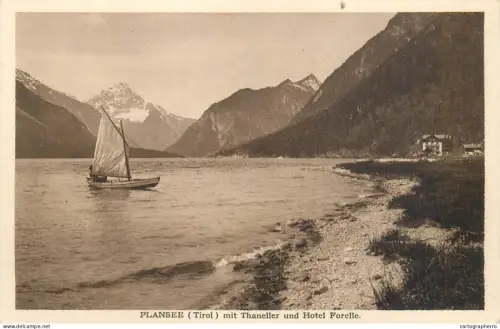 A5284 Austria Plansee Tirol mit Thaneller und Hotel Forelle