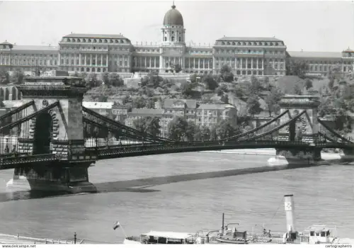 A5790 Hungary Budapest castle with chain bridge 1968