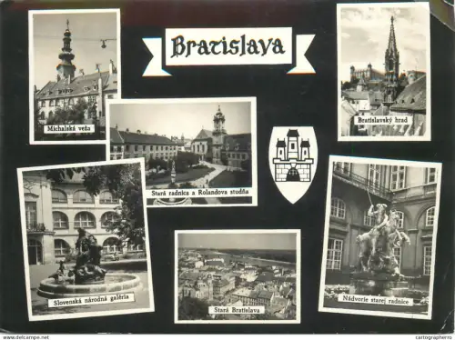 A5790 Slovakia Bratislava multi views postcard 1968