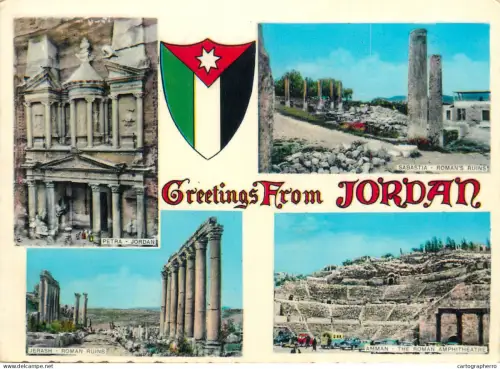 A5790 Jordan archeological ruins multi views postcard 1967