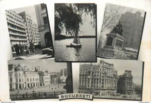 A5790 Romania Bucuresti multi views postcard 1964