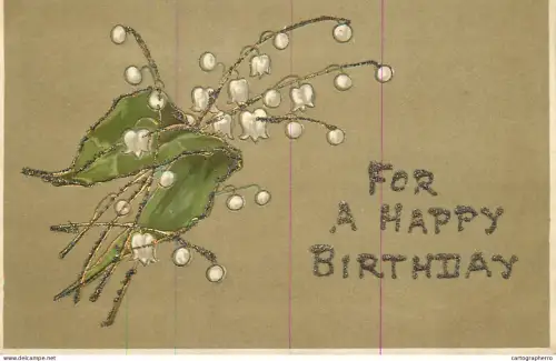 A5274 Holidays & celebrations greetings birthday postcard lily of the valley