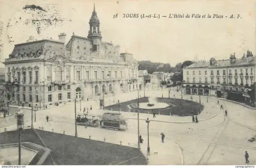 A5115 France carte postale avec défaut Tours hotel du ville