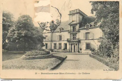 A5115 France carte postale avec défaut Bernieres sur Mer chateau