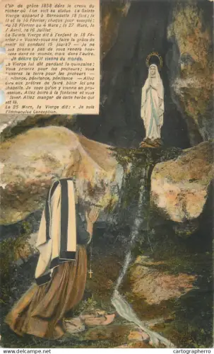 A5115 France carte postale avec défaut Lourdes vierge