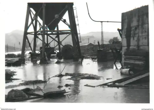 Romania flood disasters real photo (9 x 13 cm) inundatiile din Salaj 1970s statie ciment