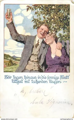 A5270 Romance lovers couple celebration elegance glamour illustration