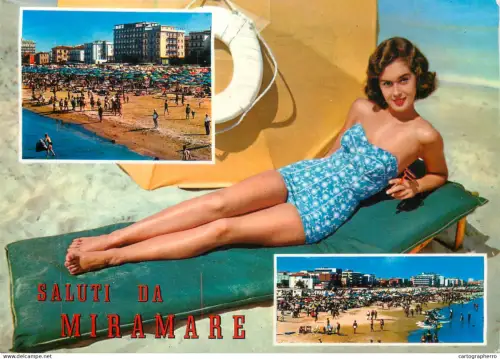 A5822 Naturism naturisme beauty lady saluti da Miramare