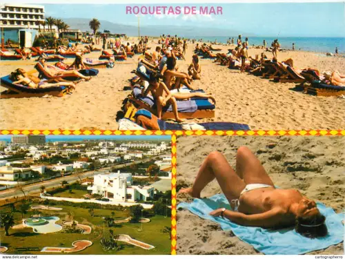 A5822 Naturism naturisme topless sunbathing Roquetas de Mar Almeria vistas diversas