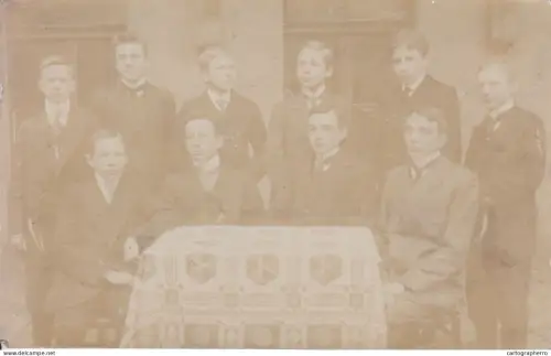 A5846 Anonymous persons vintage souvenir photographic postcard school prom group photo