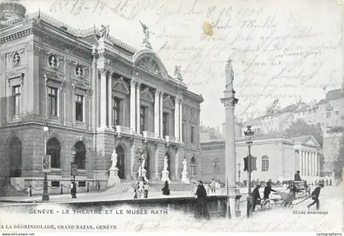 A5845 Genève le theatre et le musee Rath 1901