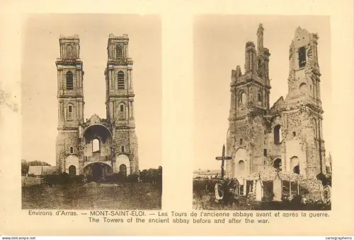 A5845 Arras environs Mont Saint Eloi les tours apres la guerre