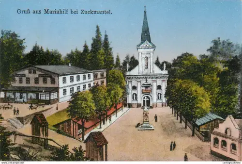 A5821 pilgrimage site and restaurant at the Church of Saint Mary of Help (Mariahilf) near Zlaté Hory (Zuckmantel)