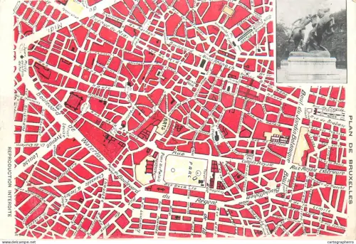 A5849 Plan de Bruxelles cpa