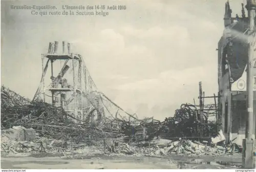 A5849 Events > Disasters incendie des 1910 section belge Bruxelles exposition