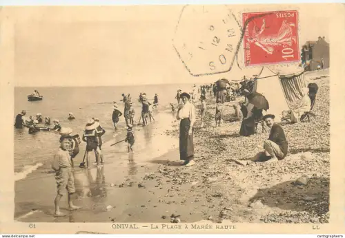 A5848 France Onival plage animee cpa