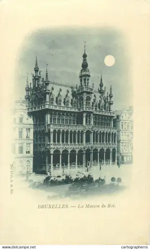A5848 Bruxelles moonlight maison du roi 1900s