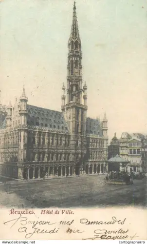 A5848 Brussels hotel de ville cpa 1903