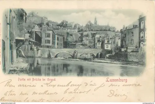 A5848 Luxemburg pont bas-relief cpa 1899
