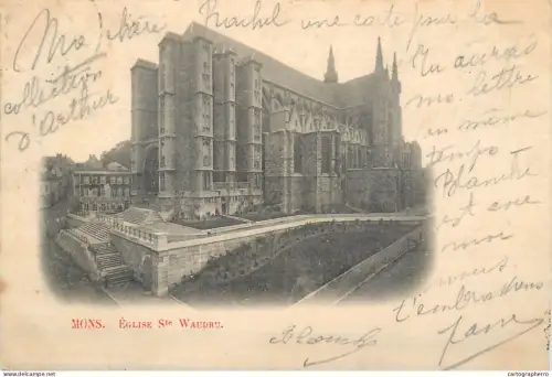 A5848 Belgium Mons eglise Ste Waudru 1900