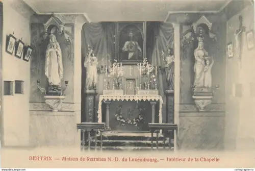 A5848 Belgium Bertrix chapelle interieur cpa