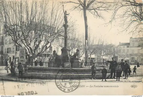 A5848 France Vidauban fontaine monumentale cpa