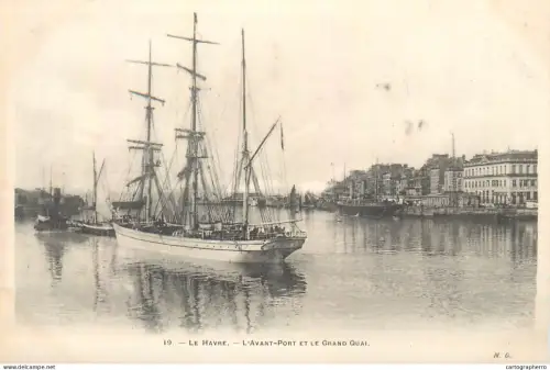 A5853 Le Havre port grande quai bateaux