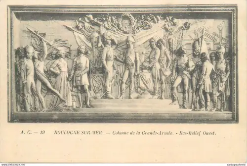 A5851 Boulogne sur Mer colonne de la Grande-Armee bas-relief ouest cpa