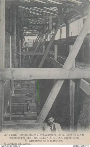 A5851 Anvers deplacement et rehaussement de la Gare du DAM executes par MM. MORGLIA & WEISS ingineurs