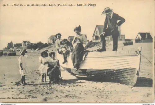 A5851 Audresselles sur la plage cpa