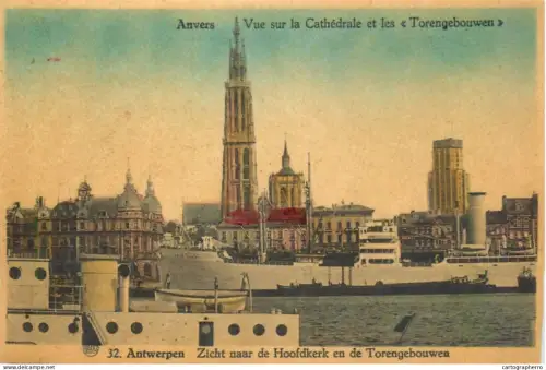 A5851 Antwerpen vue sur la Cathedrale et les Torengebouwen