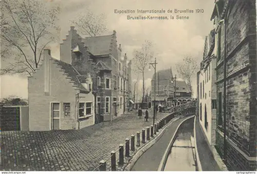A5851 Bruxelles exposition 1910 Kermesse, la Senne