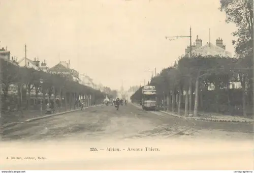 A5851 Melun Avenue Thiers tram tramway cpa