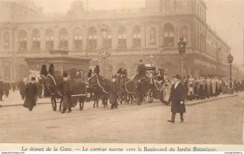 A5851 Brussels funeral of King Leopold II of Belgium Bruxelles le depart de la gare