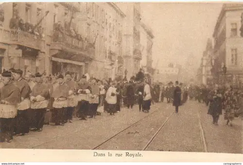A5851 Brussels funeral of King Leopold II of Belgium Bruxelles dans la rue Royale