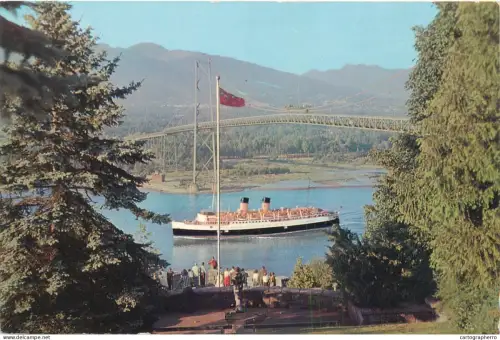 A5847 Steamer ship passing Prospect Point in Stanley Park Canada