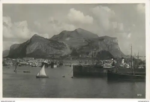 A5847 Palermo porto cartolina vera fotografia