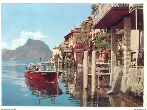A5847 Agfa advertising trade card boat on lake Lugano