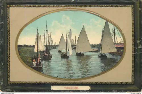 A5866 Wroxham sailing boats passe-partout postcard