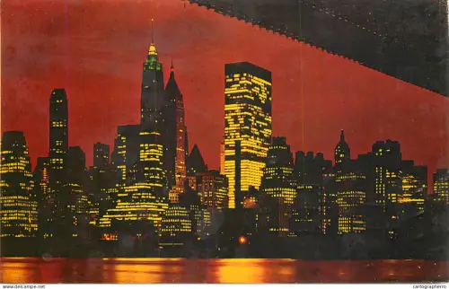 A5342 USA New York City Lower Manhattan night view