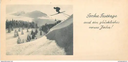 A5340 New Year greetings & winter mountain scenery skiing types and scenes