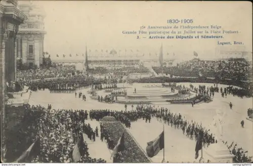 A5871 Bruxelles grande fete patriotique Independance Belge arrivee des deputes et senateurs