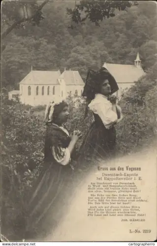 A5871 Gruss aus den Vogesen women types in devotion Vosges cpa