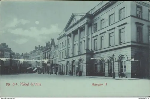 A5870 Namur hotel de ville moonlight 1900s