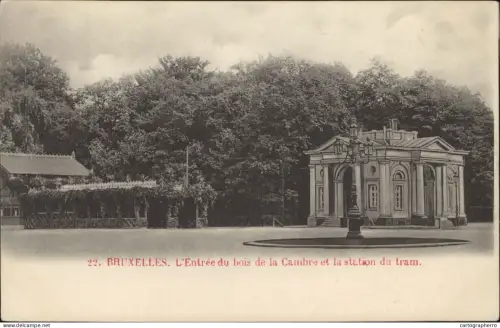 A5870 Bruxelles entree du bois de la Cambre et la station du tram