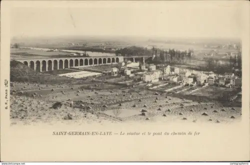 A5869 St. Germain en Laye le viaduc et le pont du chemin de fer cpa