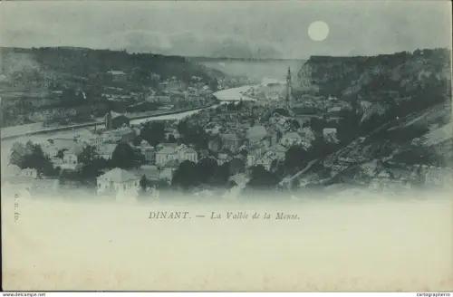 A5869 Dinant moonlight panorama postcard 1900s